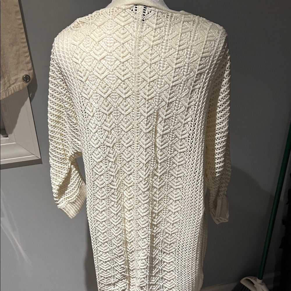 Torrid Cream Textured Knit Cardigan - Picture 5 of 7